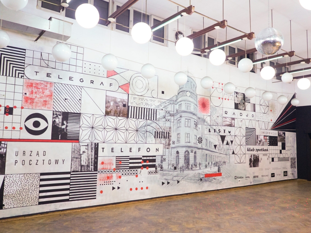 Interaktywny mural Projekt Poczta w przestrzeni Klubu Spotkań Poczta Główna