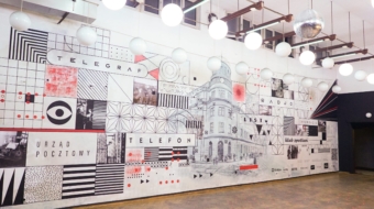 Interaktywny mural Projekt Poczta w przestrzeni Klubu Spotkań Poczta Główna